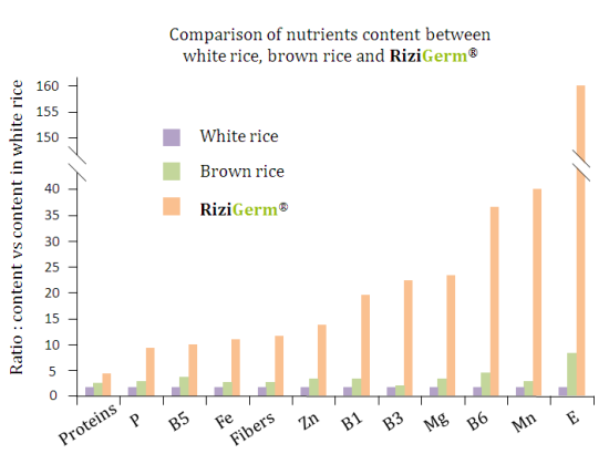 Nutritional profile of rice germ RiziGerm